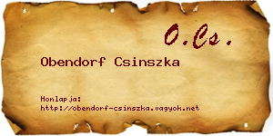 Obendorf Csinszka névjegykártya